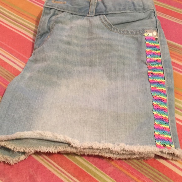Girls rainbow sided sequence shorts - Picture 4 of 5